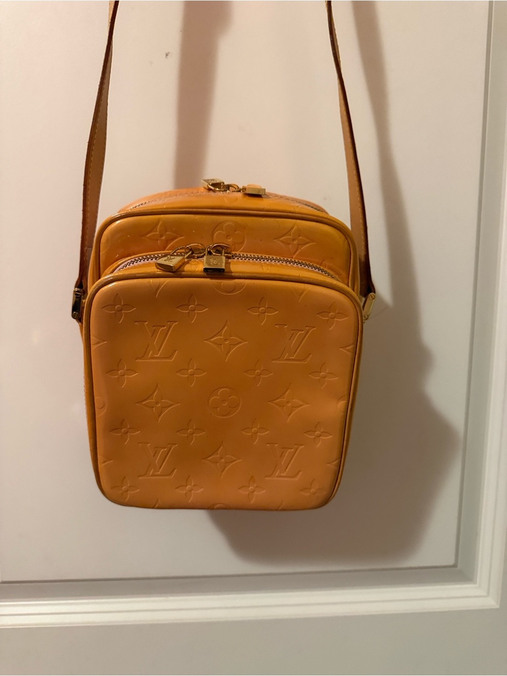 Louis Vuitton Yellow Vernis Leather Crossbody Bag